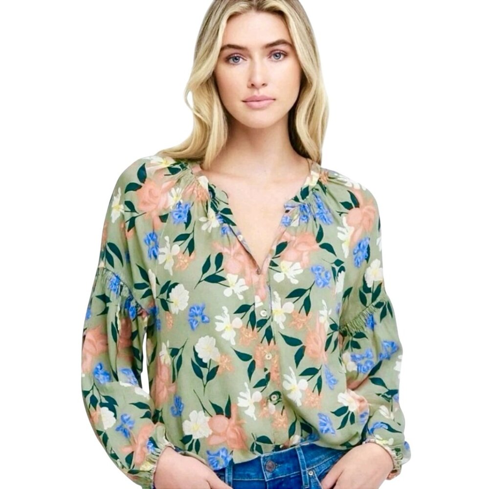 Frye Last Dance Floral Peasant Blouse